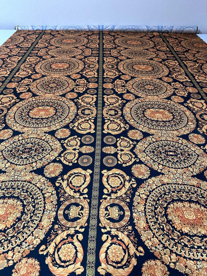 Baroque Black Gold Fabric – Custom Printed Fabric, Choose Material by Metre