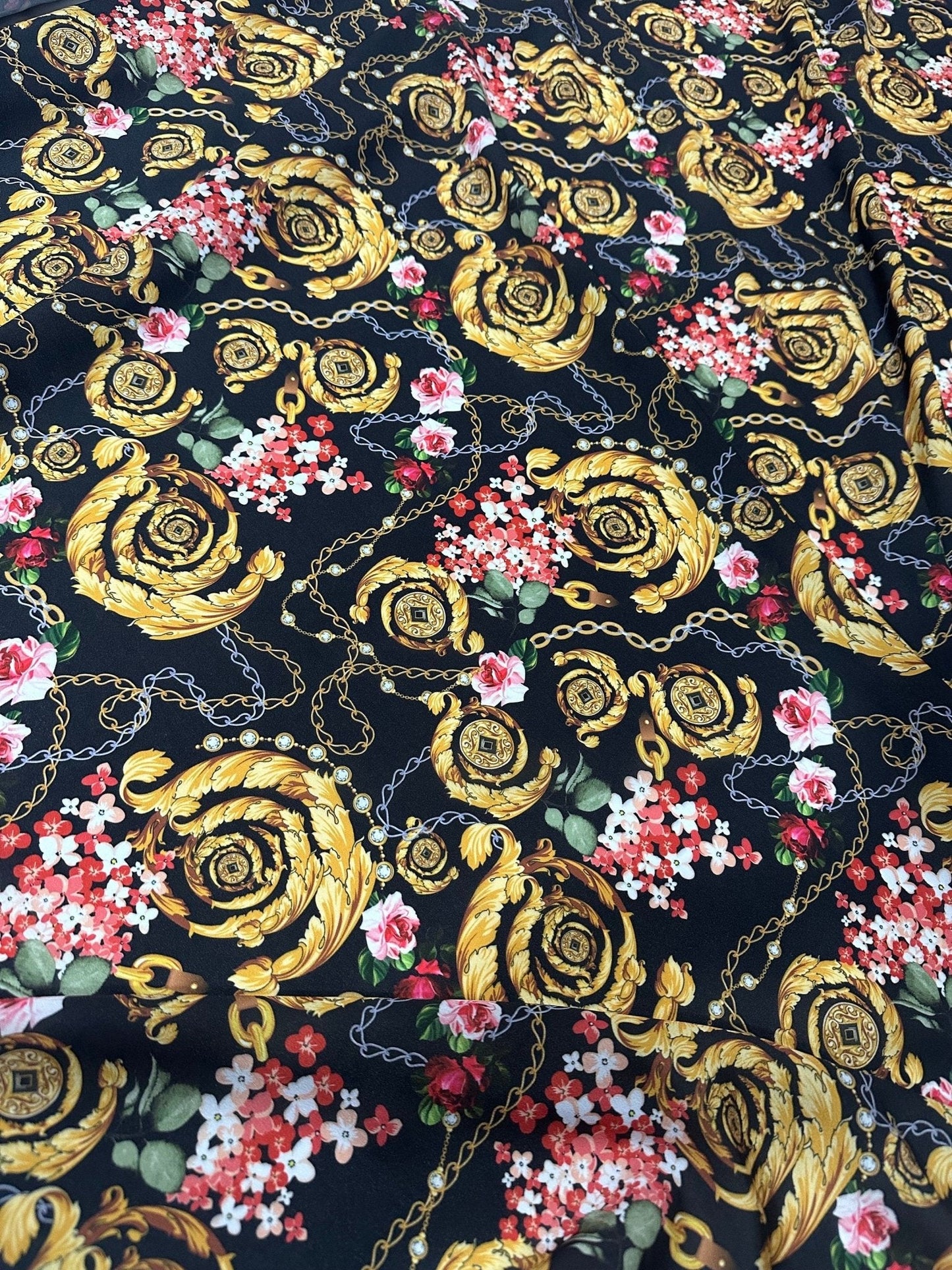 Baroque Floral Chain Fabric