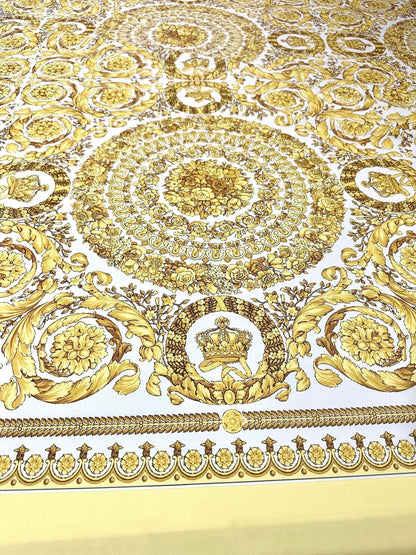 Baroque Gold and White Fabric – Custom Printed Fabric, Choose Material by Metre
