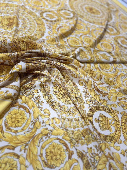 Baroque Gold and White Fabric – Custom Printed Fabric, Choose Material by Metre