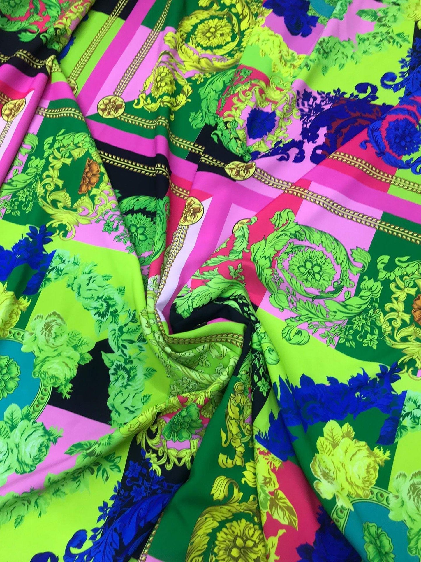 Baroque Pattern Fabric – Custom Printed Fabric, Choose Material by Metre