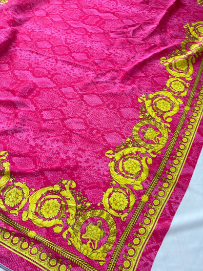 Baroque Pink Satin Fabric