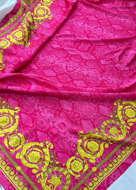 Baroque Pink Satin Fabric