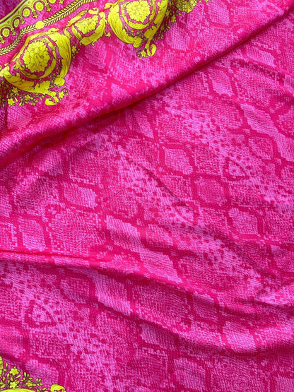 Baroque Pink Satin Fabric