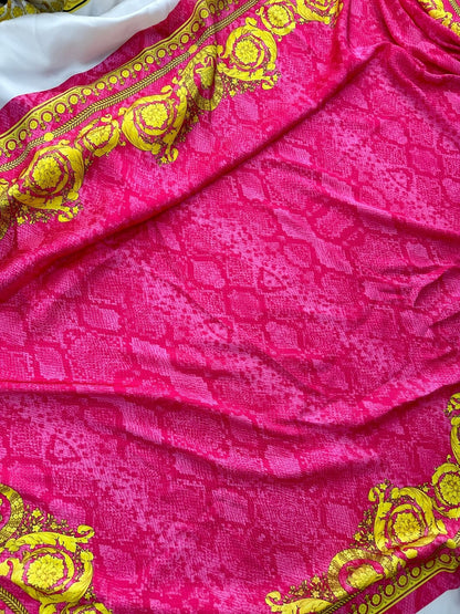 Baroque Pink Satin Fabric