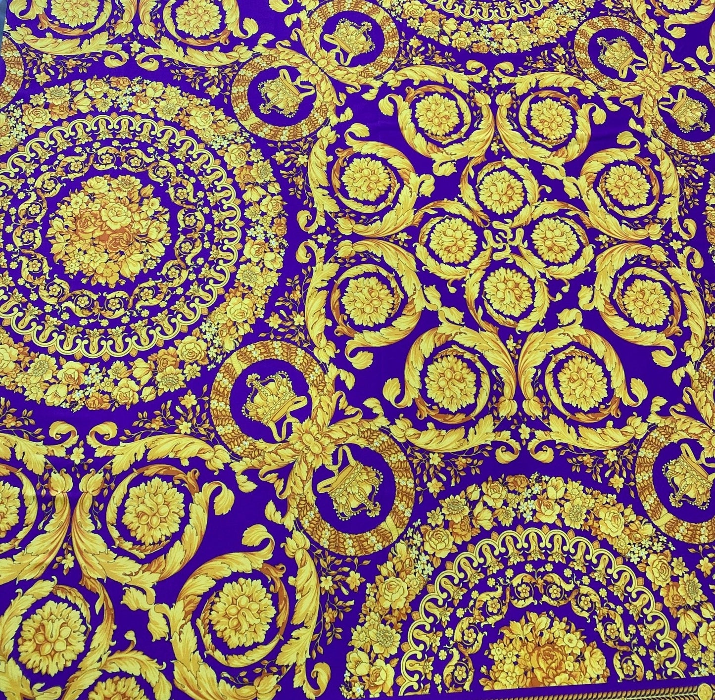 Purple Baroque Pattern Fabric