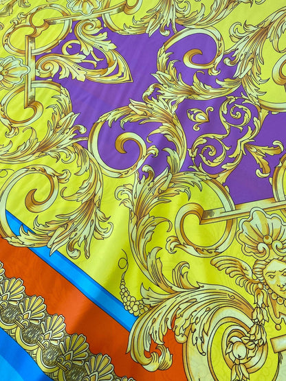 Baroque Pattern Silky Crepe Fabric