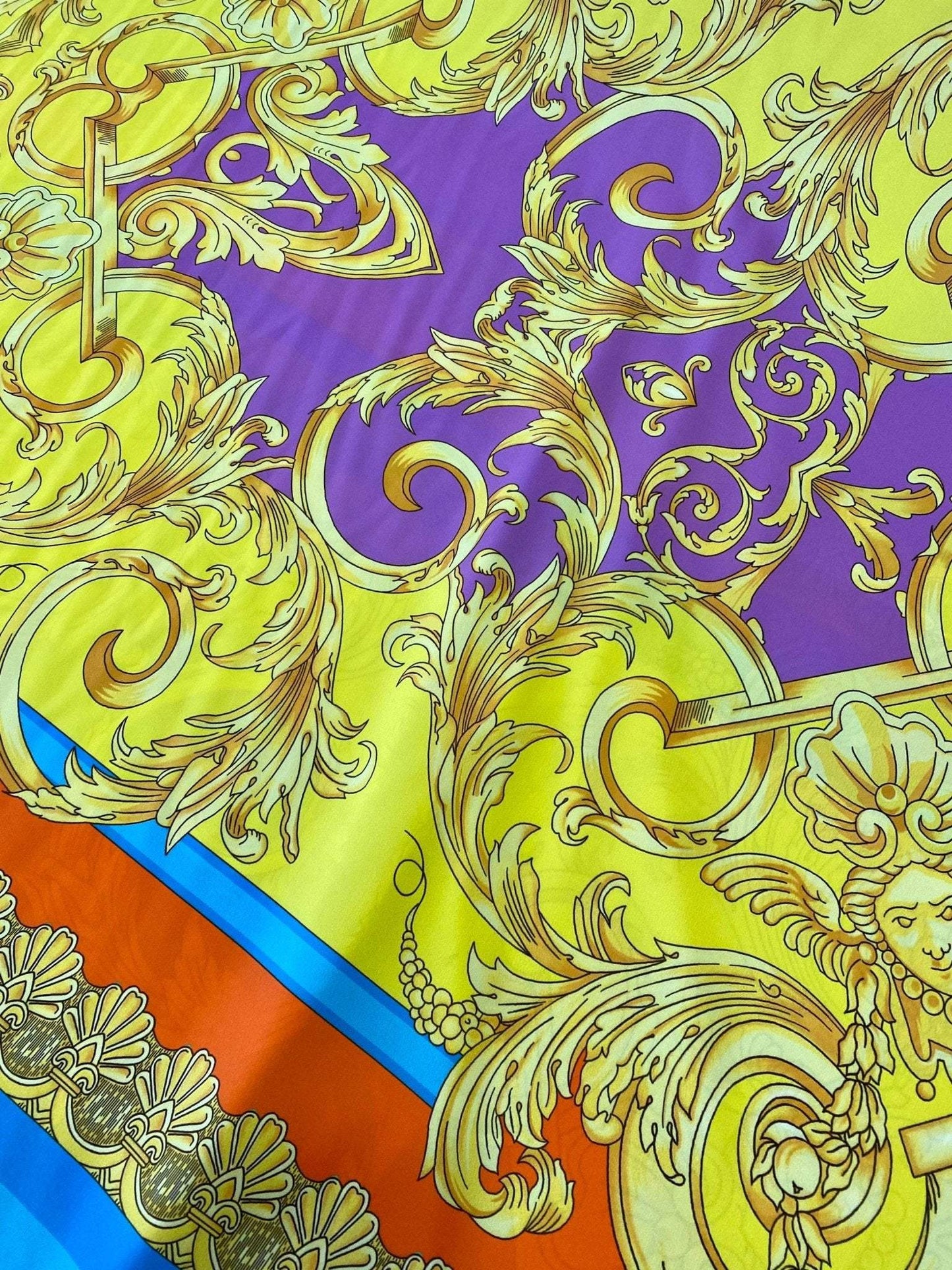 Baroque Pattern Silky Crepe Fabric – Multiple Fabric Options, Sold by Metre