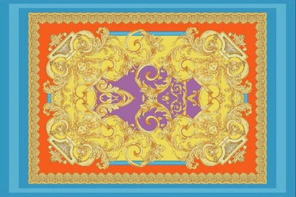 Baroque Pattern Silky Crepe Fabric
