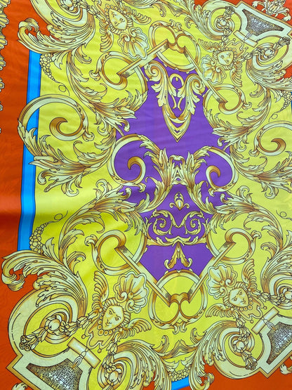 Baroque Pattern Silky Crepe Fabric