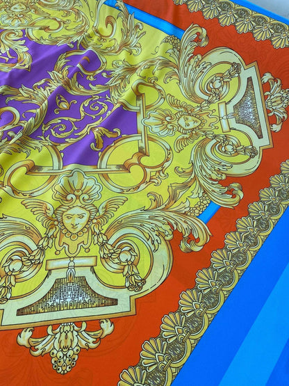 Baroque Pattern Silky Crepe Fabric – Multiple Fabric Options, Sold by Metre