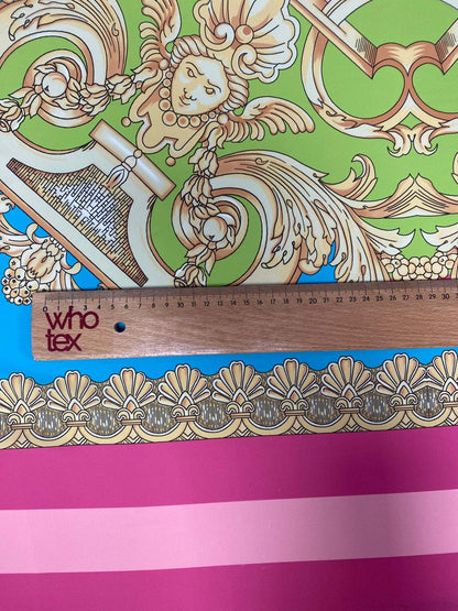 Baroque Pink Silky Crepe Fabric – Custom Printed Fabric, Choose Material by Metre