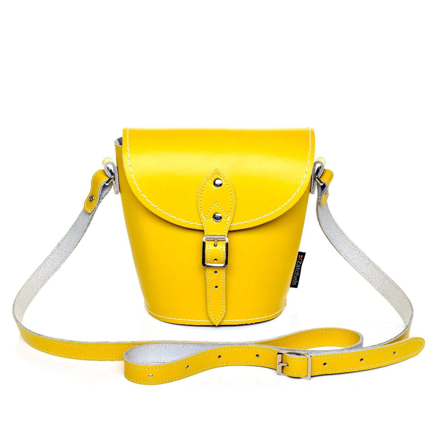 Handmade Leather Barrel Bag - Pastel Daffodil Yellow