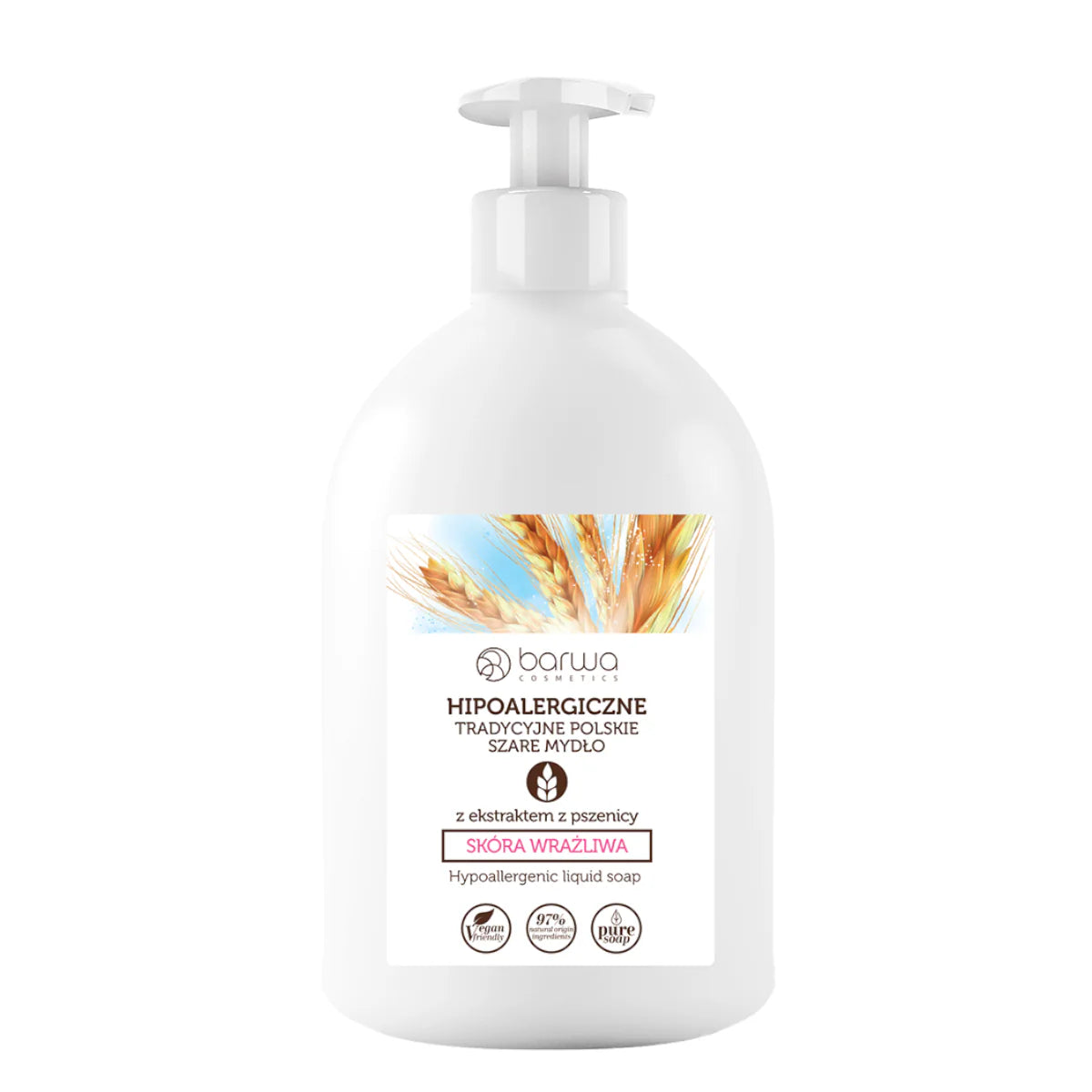Barwa Hypoallergenic Traditional Gray Liquid Soap with Wheat Extract
