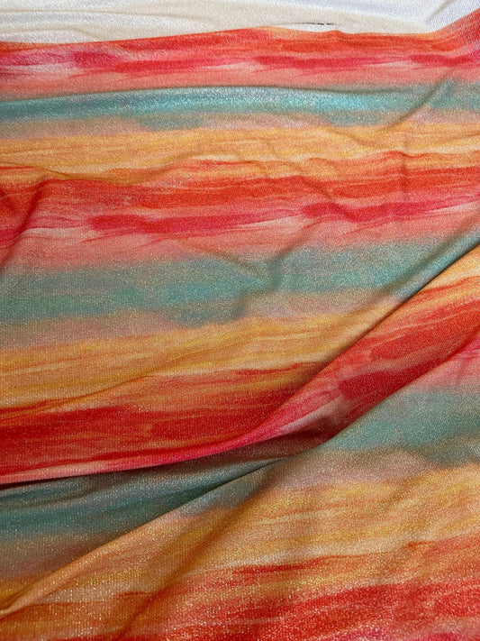 Batik Lurex Two Way Stretch Fabric