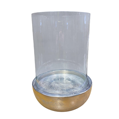 32CM NICKEL PLATED HURRICANE CANDLE HOLDER