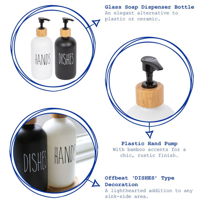 500ml Black Glass Dish Soap Dispenser