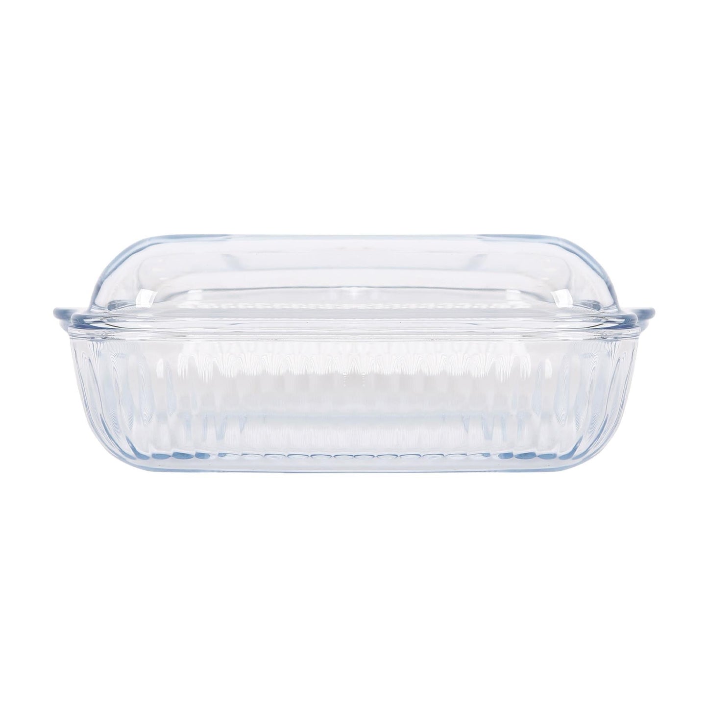 Optical Square Glass Oven Dish with Lid - 24cm x 21cm