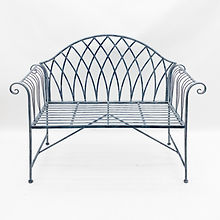 125CM ANTIQUE GREY METAL BENCH