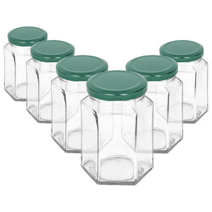 250ml Hexagonal Glass Jam Jars with Lids - Pack of Six