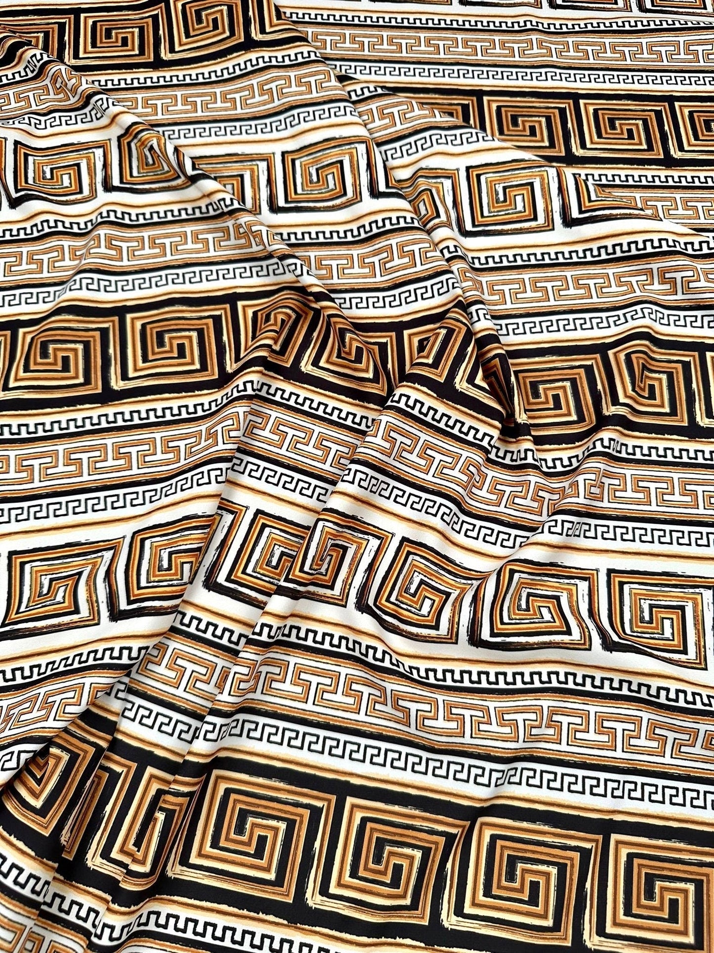 Beige Brown Silky Crepe Fabric