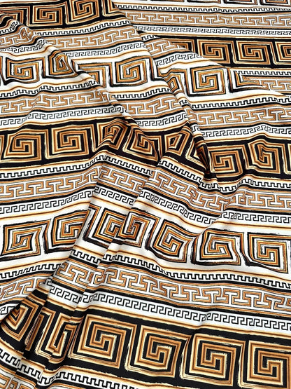 Beige Brown Silky Crepe Fabric