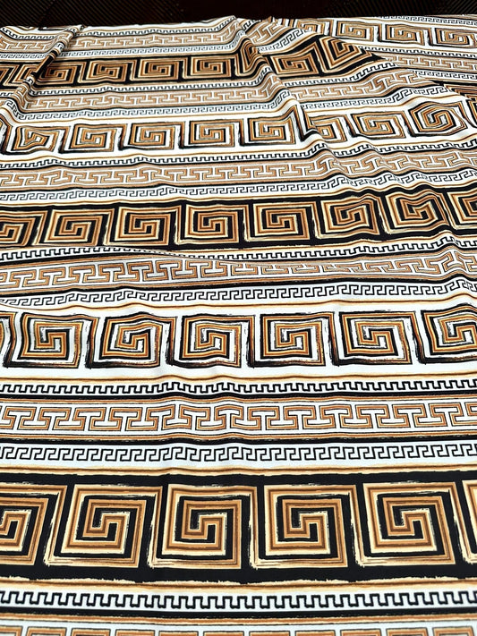 Beige Brown Silky Crepe Fabric