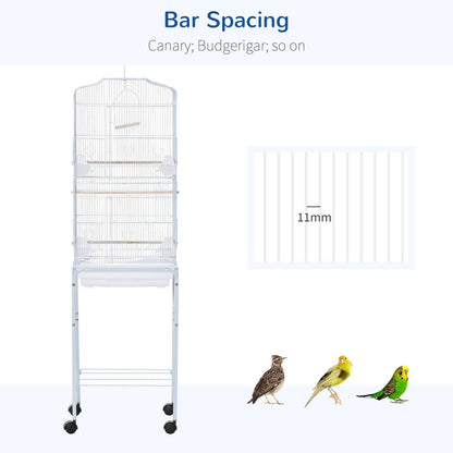 Grille 153cm Bird Cage Wheeled White by Pawhut