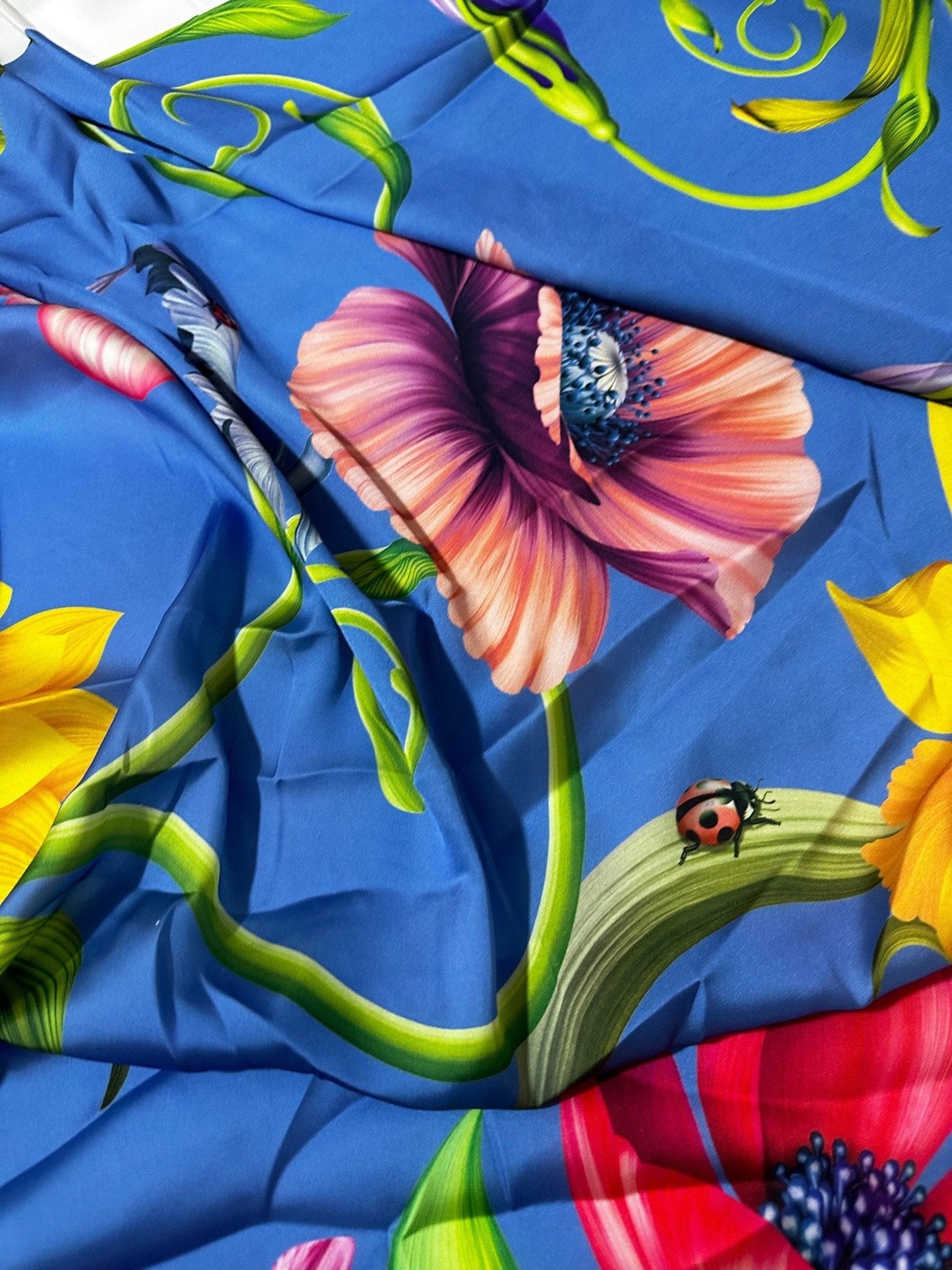 Big Floral Fabric  Persian Jewel Tropical Flower Pattern