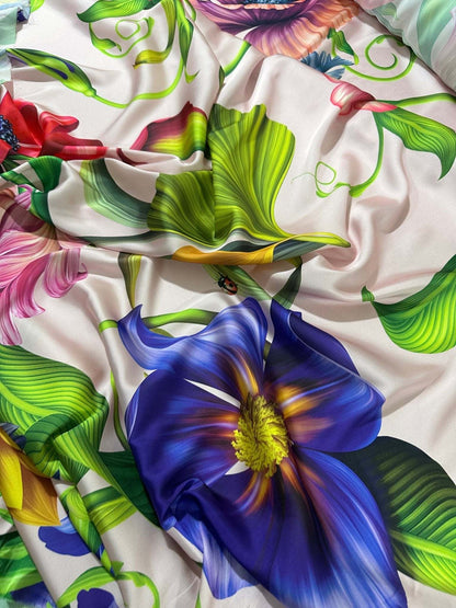 Tropical Floral Fabric – Fabric by Metre, Multiple Options for Sewing & Dressmaking