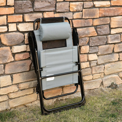 Set of 2 Portable Folding Recliner Outdoor Patio Adjustable Backrest