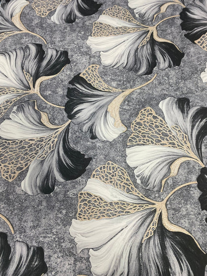 Elegant Gold Vein Botanical Print on