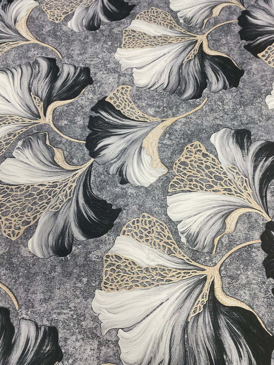 Elegant Gold Vein Botanical Print on