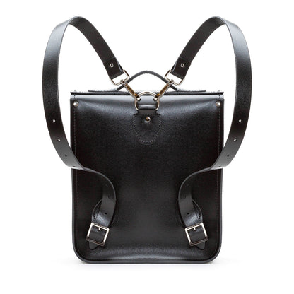 Handmade Leather City Backpack - Gothic Striped Grey & Black