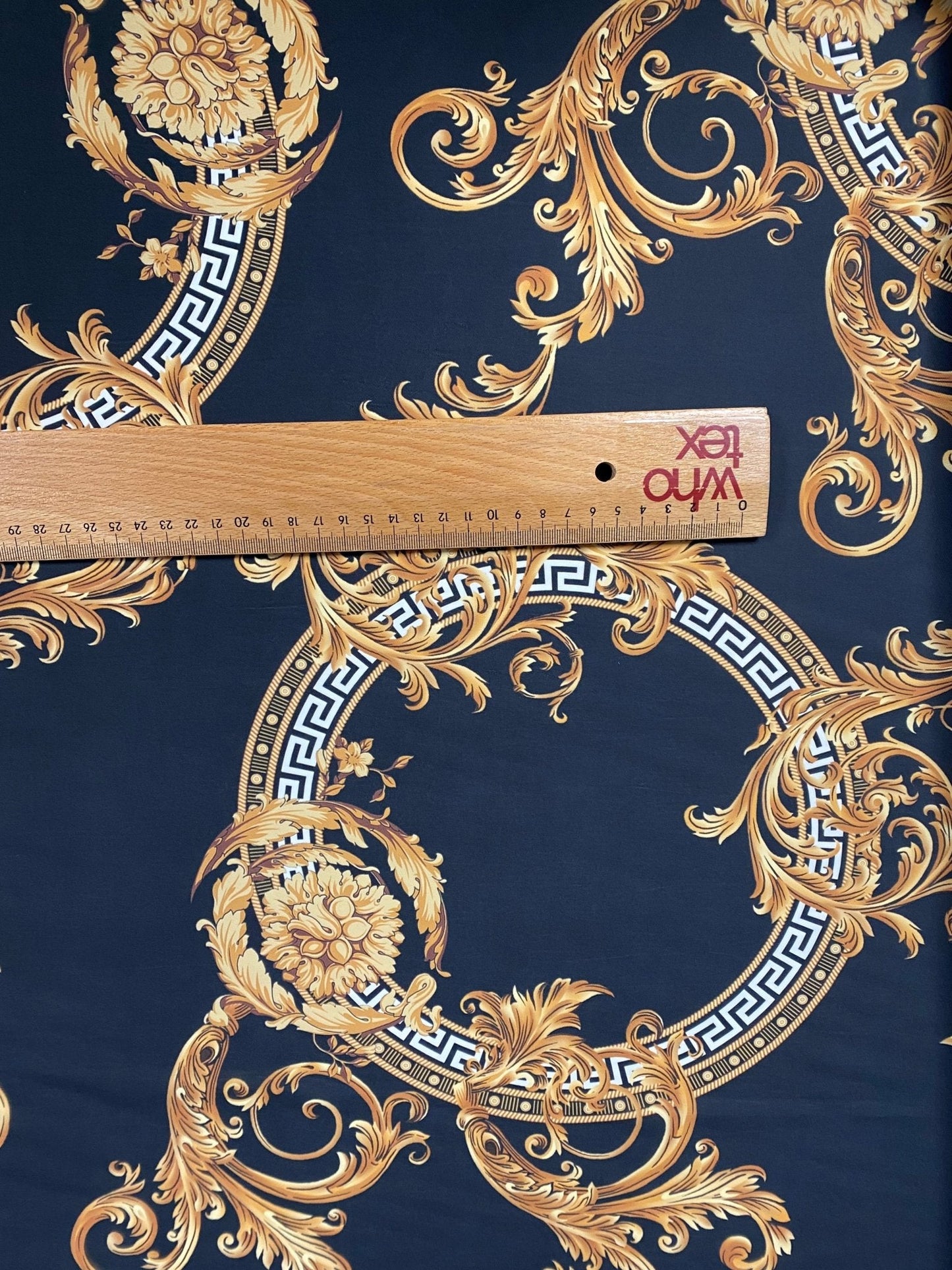 Black & Gold Baroque Crepe Fabric by the Metre – Luxury Style