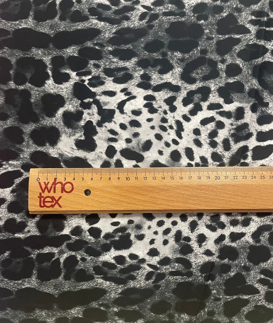 Black Leopard Fabric – Monochrome Animal Print by the Metre