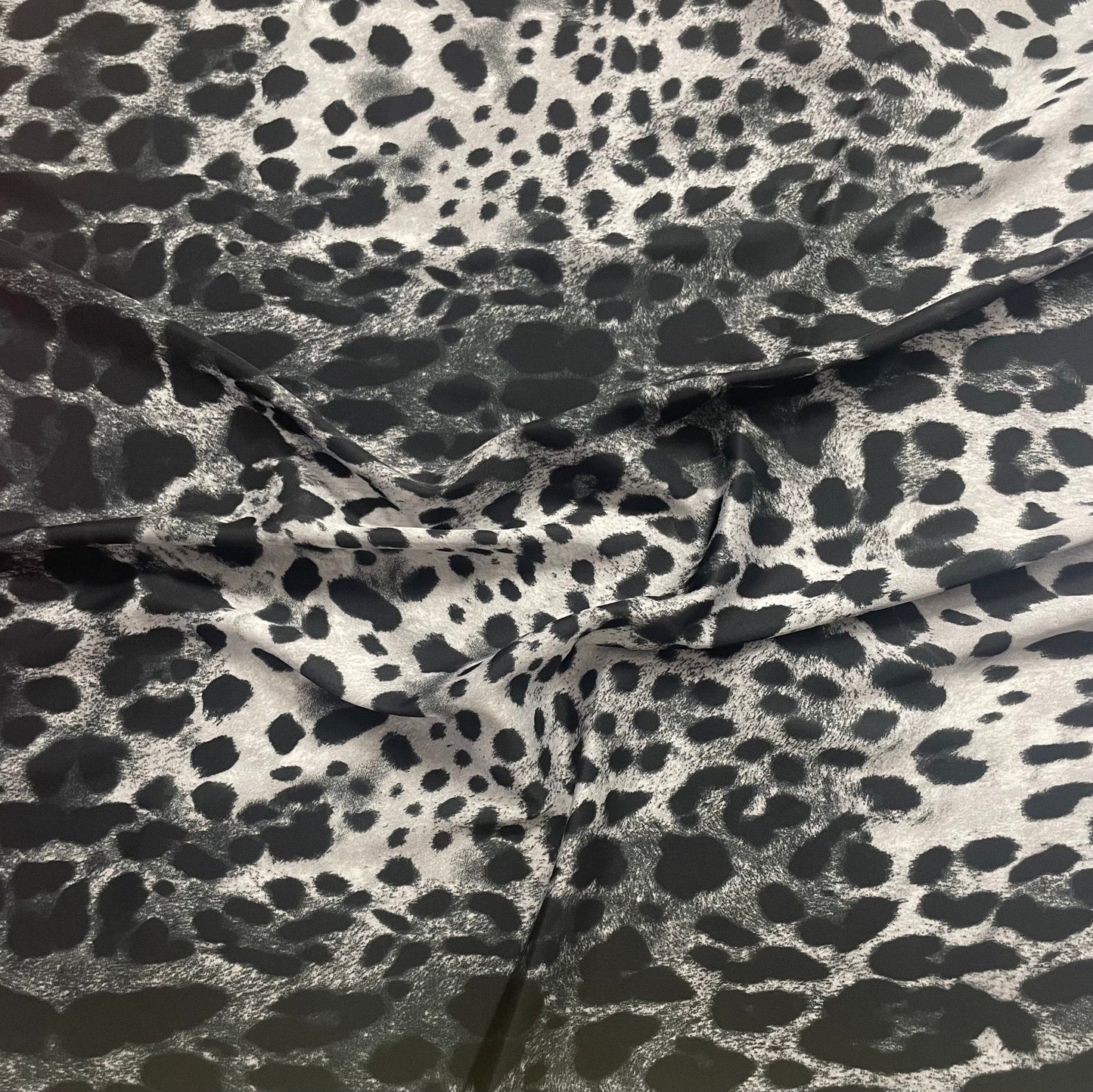 Black Leopard Fabric – Monochrome Animal Print by the Metre