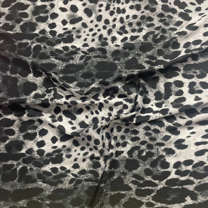 Black Leopard Fabric – Monochrome Animal Print by the Metre