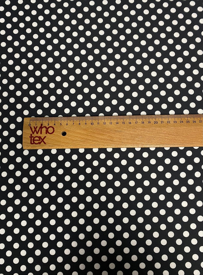 Black Polka Dot Fabric – Classic White Spot Print by the Metre