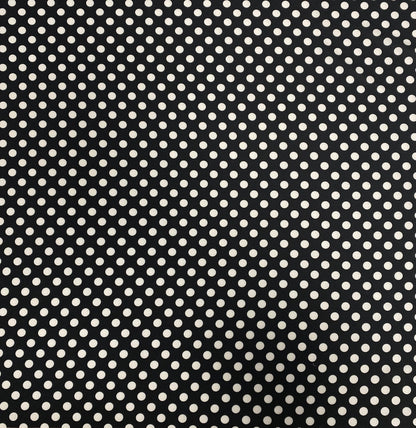 Black Polka Dot Fabric – Classic White Spot Print by the Metre