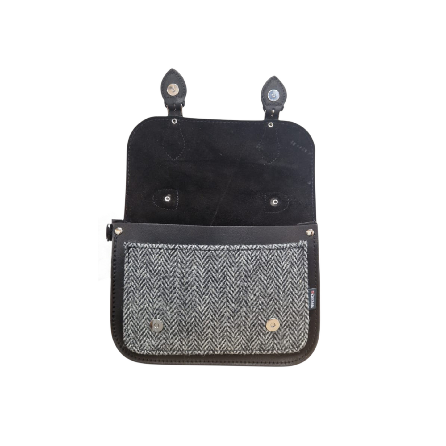 Midi Tannery & Tweed Satchel - Black