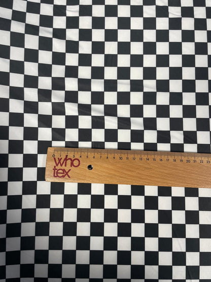 Black White Checkerboard Fabric by the Metre