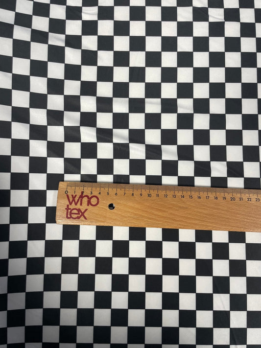 Black White Checkerboard Fabric by the Metre