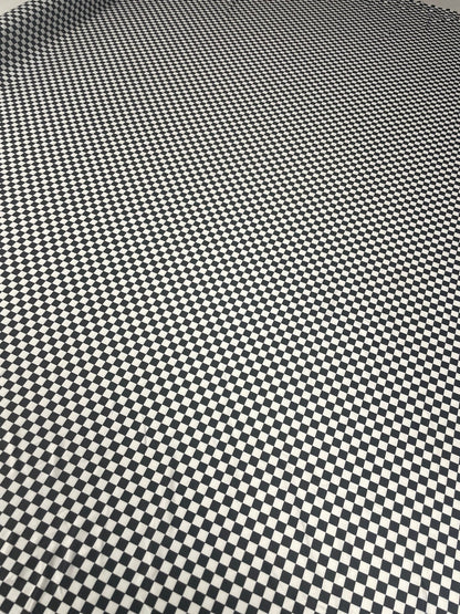 Black & White Checkered Spandex Fabric by the Metre
