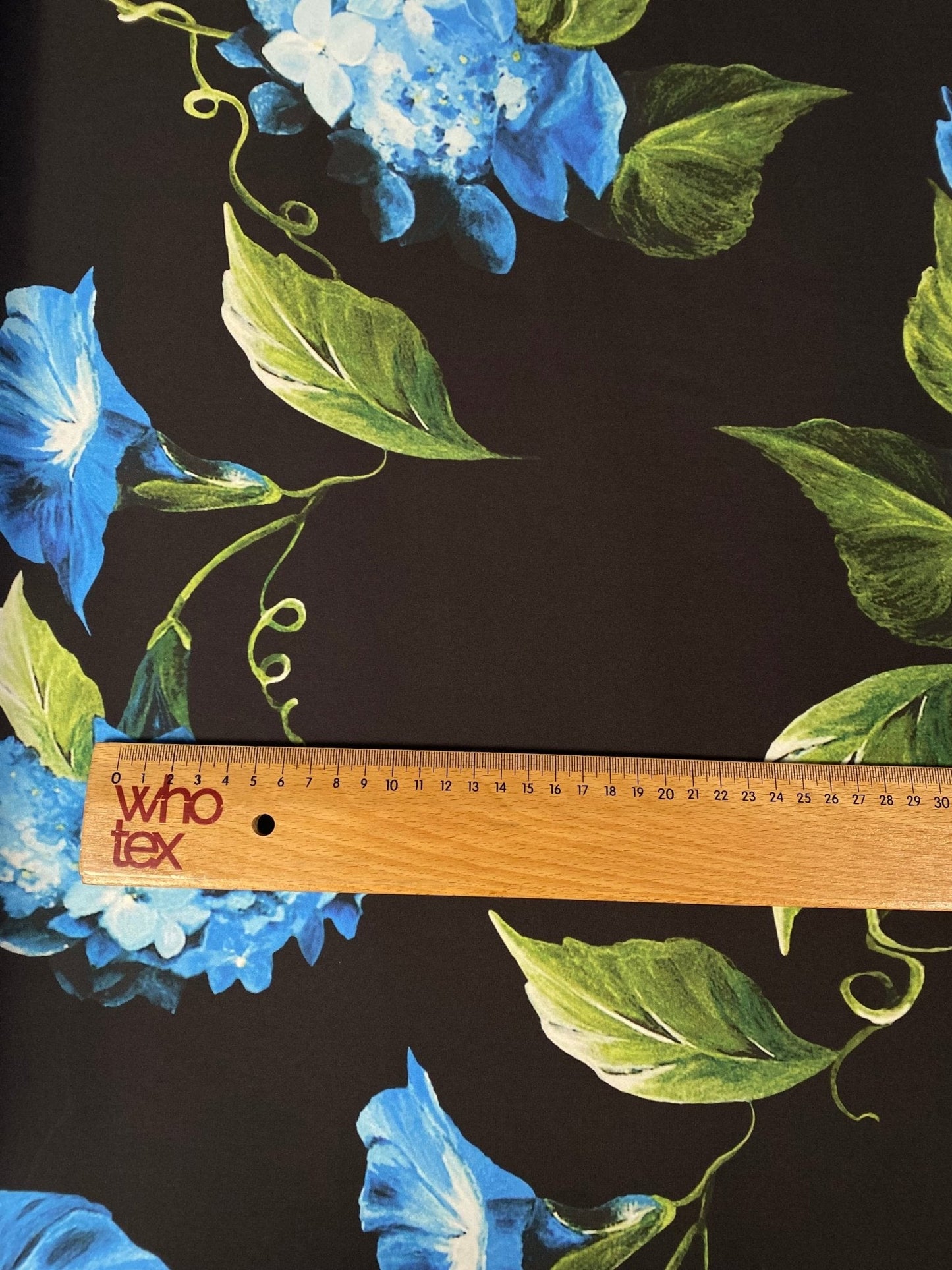 Blue Floral Satin Fabric | Dressmaking by the Metre