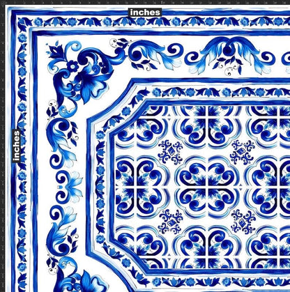 Blue Majolica Silky Crepe Fabric