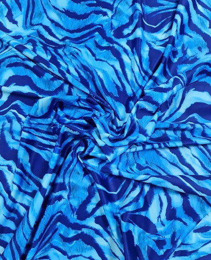 Blue Zebra Print Fabric