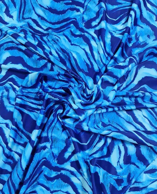 Blue Zebra Print Fabric
