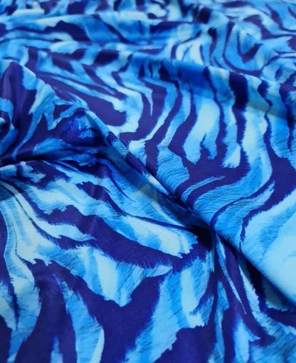 Blue Zebra Print Fabric