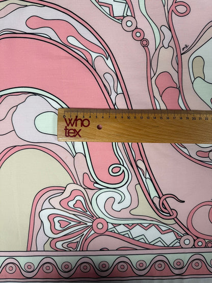 Blush Pink Psychedelic Swirl Organic Cotton Poplin Fabric by the Metre